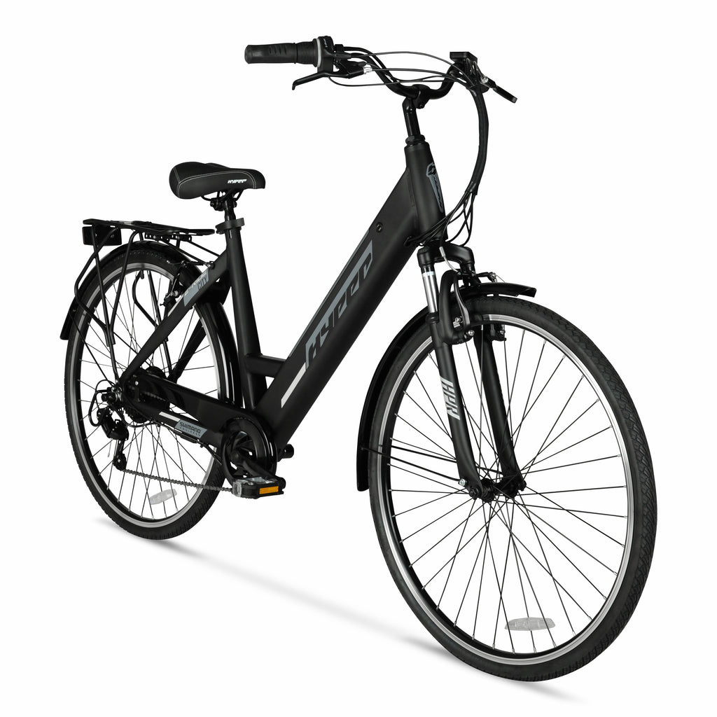 Hyper Bicycles 36V Class 2 700C Electric Commuter E-Bike, Adult Ages 13+, Pedal-Assist, 250W Motor, Black Electric Bikes