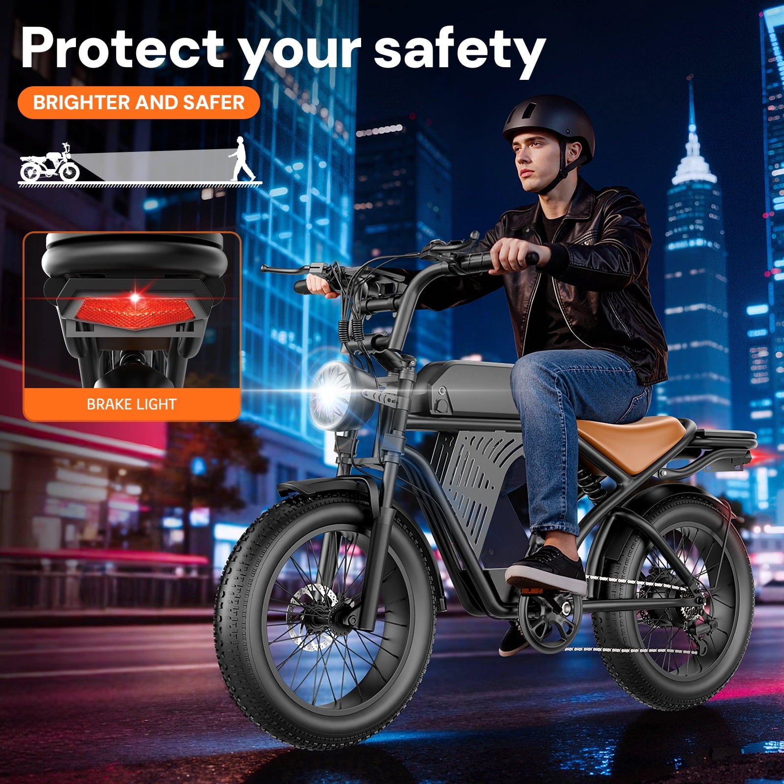 ASKGO Electric Bike for Adult, 2200W Peak Electric Dirt Bike, 100 Miles, 7 Speed Electric Motorcycle, 48V Removable Battery, 20 Fat Tire Off Road Ebike, Full Suspension Ebike for Snow/Beach/Mountain Electric Bikes