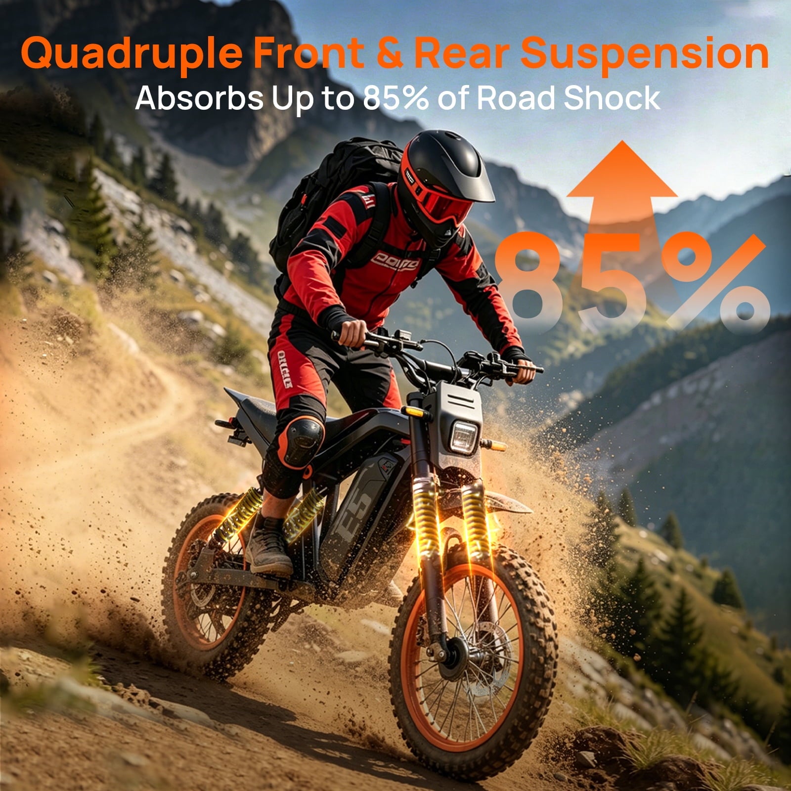 TieTie Electric Dirt Bike for Adults & Teens, 1500W Peak Motor, 32MPH 48V 20Ah Battery, Off-Road Fat Tire Electric Motorcycle, UL2849 Electric Bikes