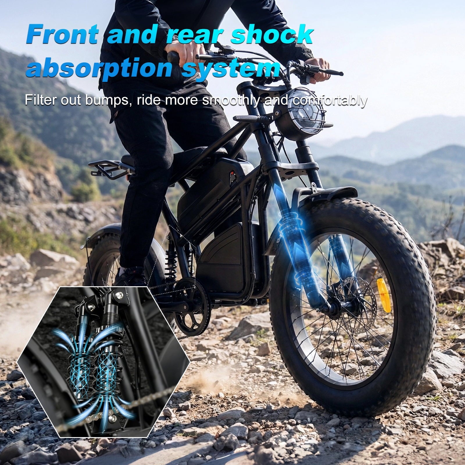 Smartravel Electric Bike for Adults ,1200W Peak Motor 20MPH 45+ Miles 48V 18.2Ah Removable Battery, 20x4 Fat Tire 7-Speed Mountain Commuter Ebike ,UL 2849 Electric Bikes