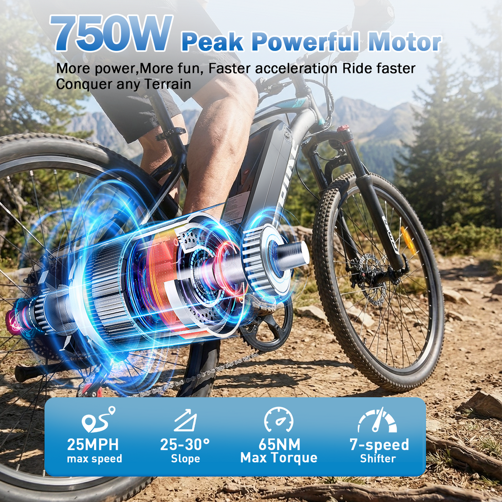 BroPath Electric Bike for Adults, Ebike, Electric Bicycle with 576WH Removable Battery,26 Mountain Ebike 25MPH,40+ Miles(MAX),800W High Motor,Multi-Shock Absorption,Commuting,UL2849 Electric Bikes