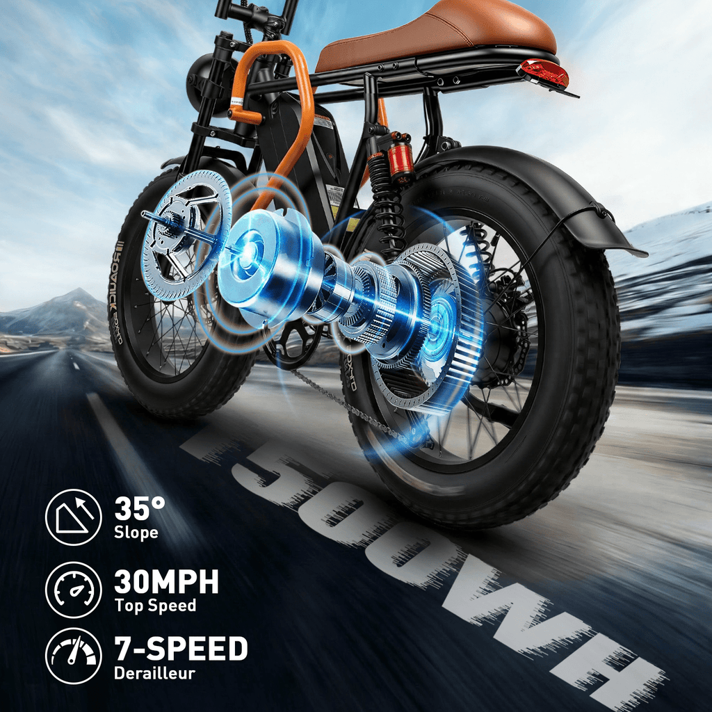 20 Fat Tire Electric Mountain Bike for Adults, 1500W Peak Motor 30MPH Electric Bike, 48V 18AH Removable Battery, Dual Suspension & 7-Speed, UL 2849 Certified Electric Bikes