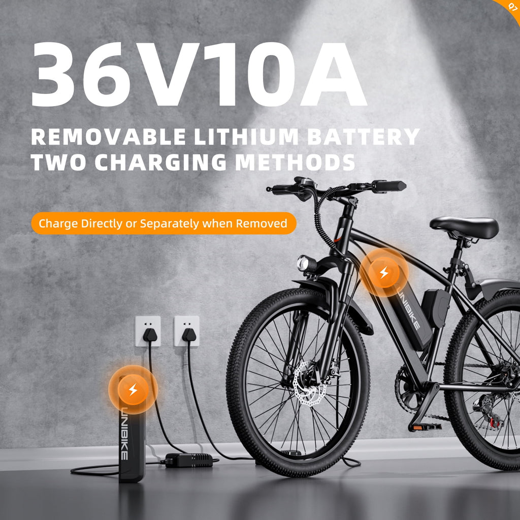 26 Adult Electric Bicycle E-Bike, 748W Motor up to 60 Mile Range, 22MPH Max Speed, 36V 10Ah Removable Battery, 7-Speed, Disc Brakes & NFC Unlock, Mountain E-Bike for Commuting Electric Bikes
