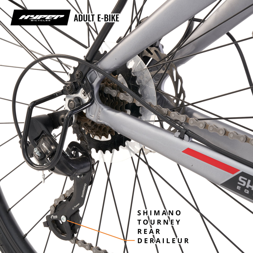 Hyper Bicycles 36V 700C Electric Commuter E-Bike, Adult Ages 13+, 250W Motor, Matte Gray Electric Bikes