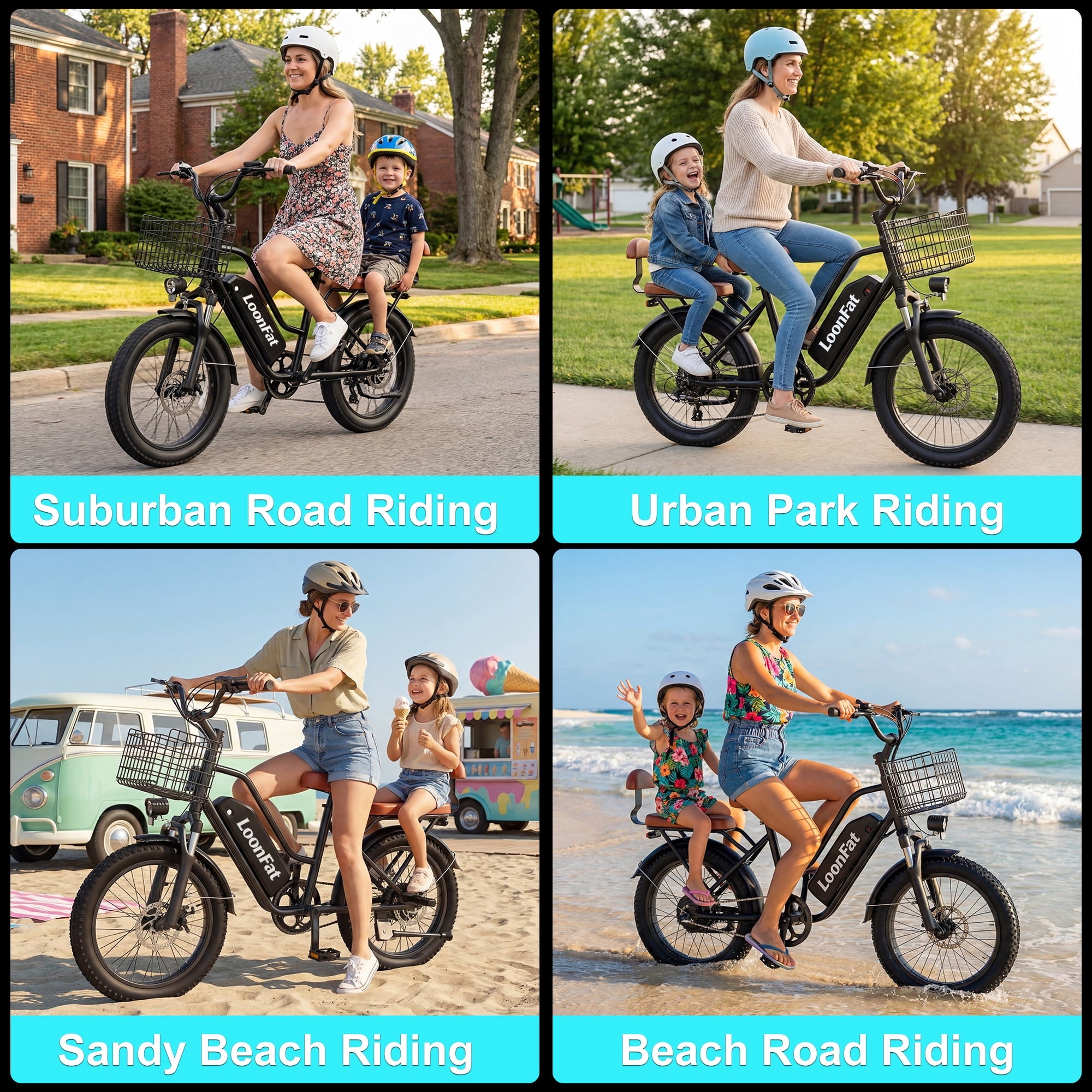 Loonfat Electric Bike for Women Men, 25MPH Peak 1000W Ebikes for Adults, 48V 15.6Ah Battery, 70 Miles Range, Step Through Commuter E-Bike, UL2849 Electric Bikes