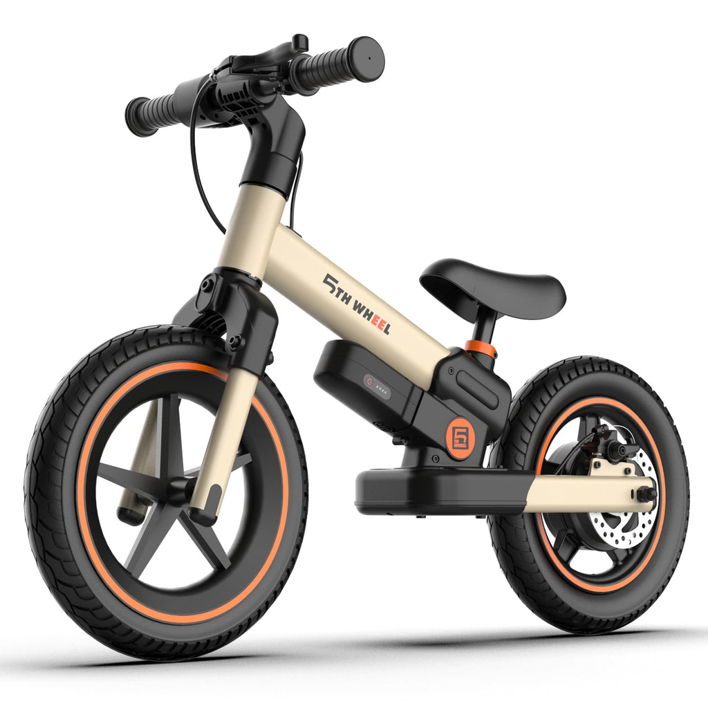5TH WHEEL DP-T12 / KB09 Electric Bike for Kids, 150W Electric Balance Bike Ages 3-8 Years Old, 12 Pneumatic Tire with Dual Brake, 3 Speed Modes Kid Electric Motorcycle,Yellow Electric Bikes