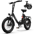 5TH WHEEL W11B 20 Fat Tire Electric Bike, 500W Foldable Adult E-bike with 48V 15.6Ah Removable Battery, Electric Bicycle with 7 Speed, UL2849 Electric Bikes