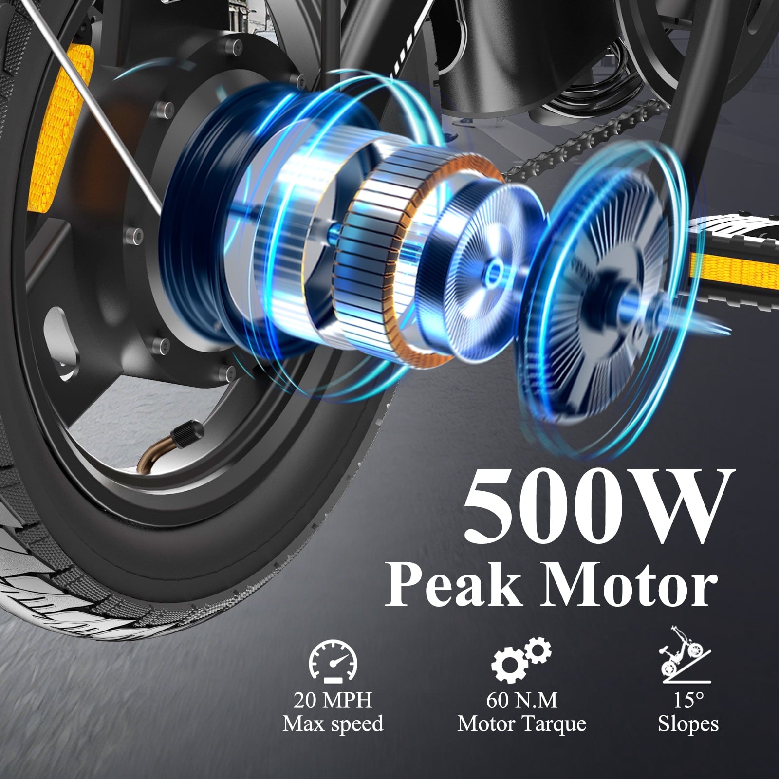 Bodywel Electric Bike for Adults, Electric Bicycle with 36V 10Ah Battery, 14 Folding Ebike, Peak 500W Motor, Mini E Bikes for Urban Commuter, UL2849 Electric Bikes