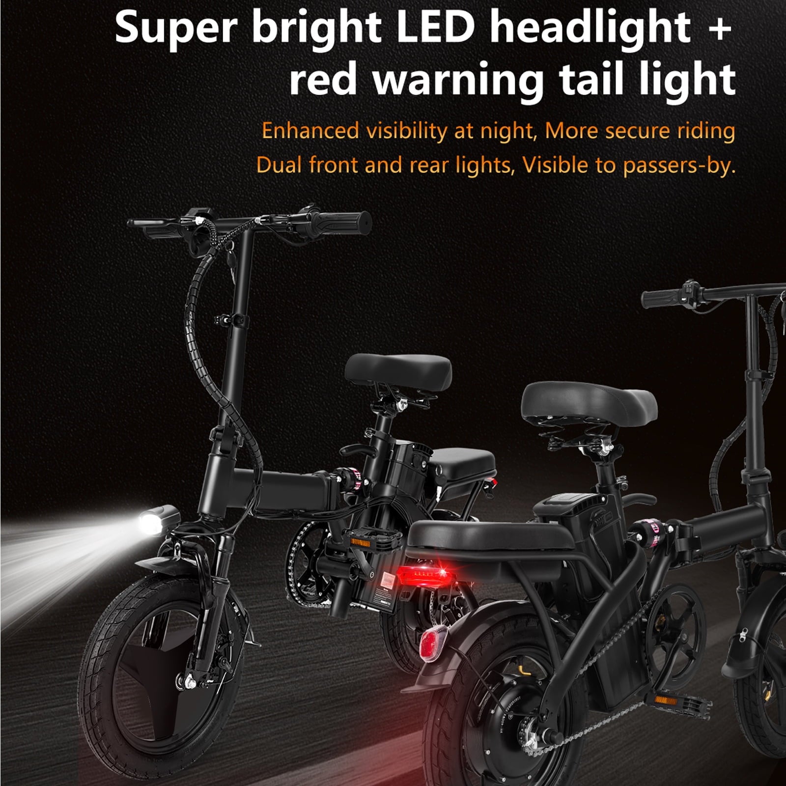 Electric Bike, 18 Mph Electric Bicycles, 350W Peak 500W Motor Foldable Ebike, 14 Tire E-bike for Adults, 48V 8Ah Battery, 15° Uphill, UL2849 Certified, 25 Miles PAS Range Electric Bikes
