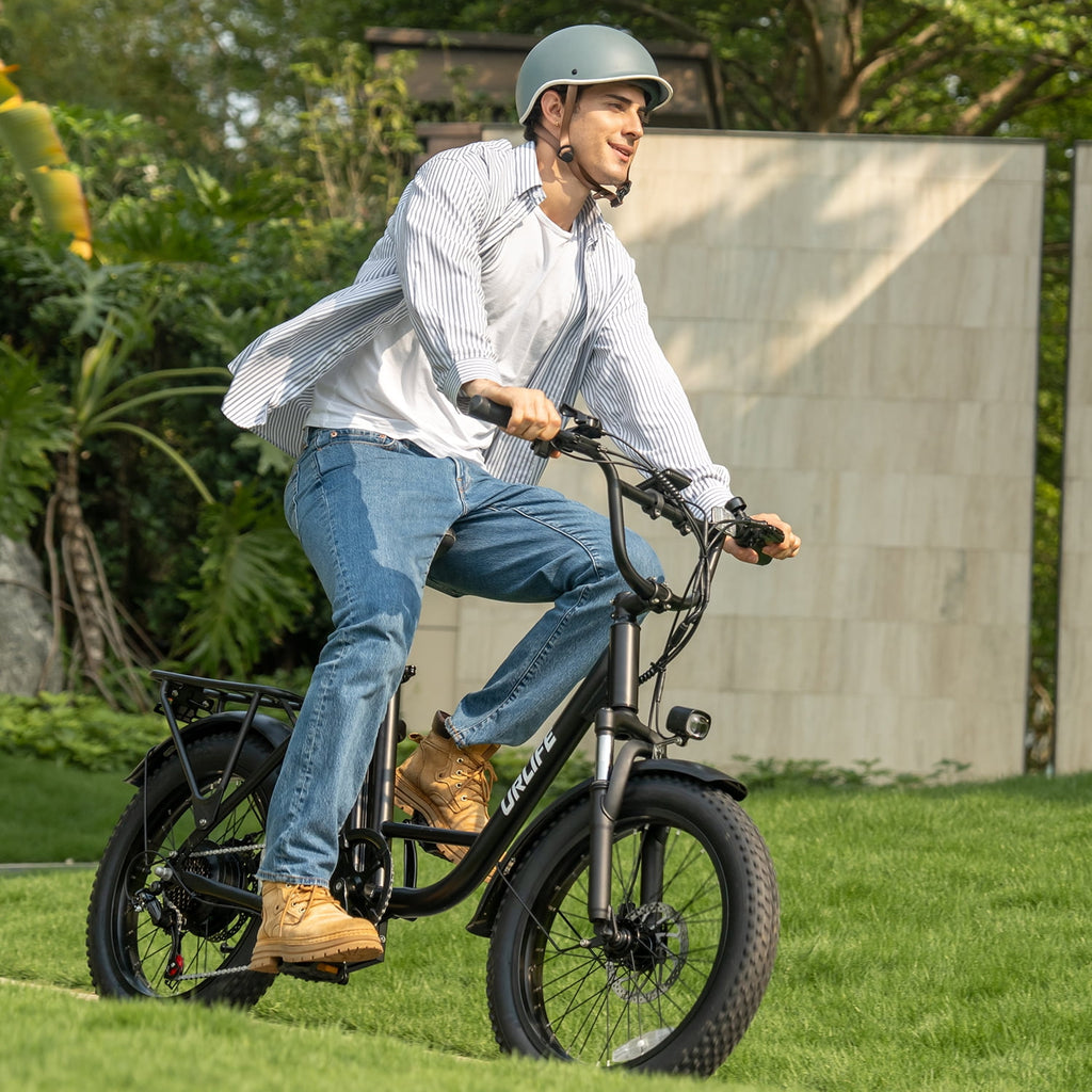 URLIFE 3.0 Fat Tire Ebike, 20 Electric Bicycles for Adult, 750W Peak Motor, 48V 13AH Remobavle Battery, 7-Speed Commuting Ebike, UL2849-Black Electric Bikes