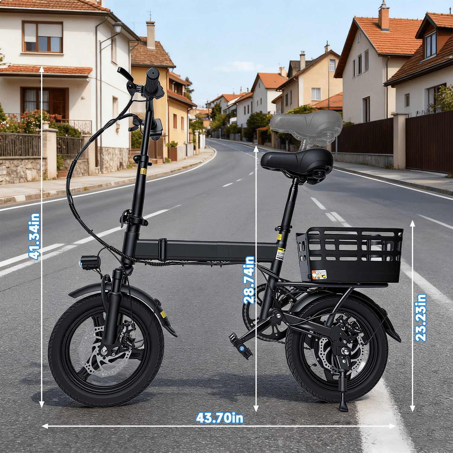 BroPath Electric Bike for Adults, Ebike, Electric Bicycle with 432WH Battery,14 Folding Ebike, 18MPH,20+ Miles(MAX),500W Motor,Multi-Shock Absorbers,UL2849,Commuting Mini E Bikes Electric Bikes