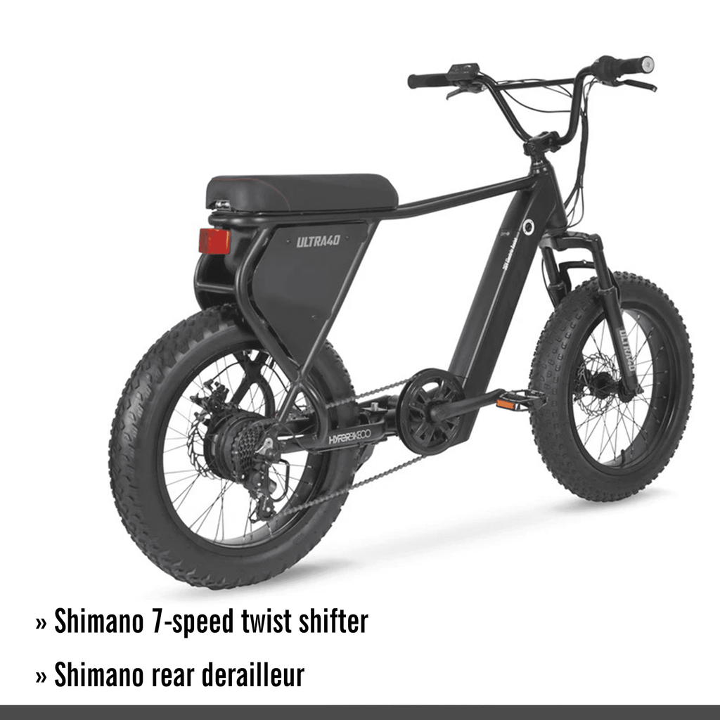 Hyper Bicycles 20 Ultra 40, 36V Electric Bike, Adult Ages 13+, 250W Motor, Matte Black Electric Bikes