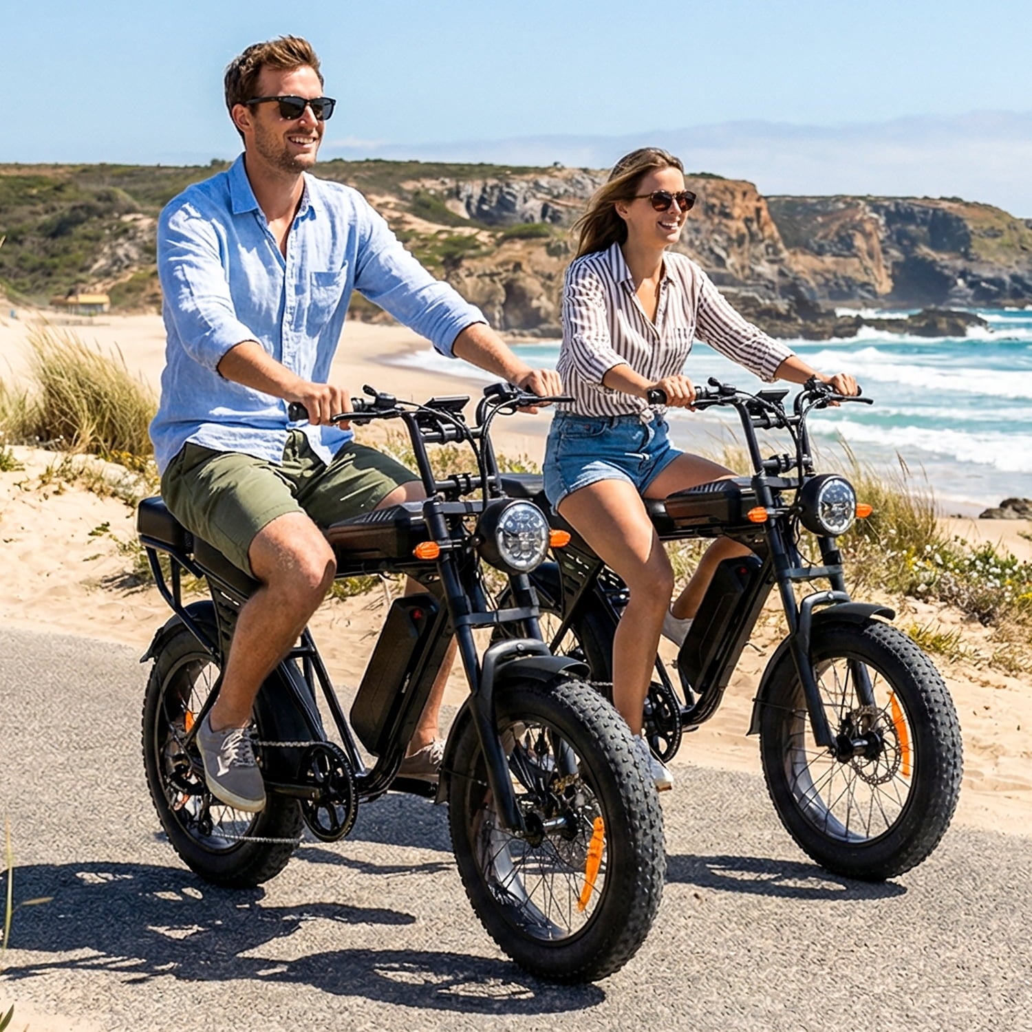 48V 15Ah Electric Bike – 1500W Brushless Motor, 28MPH Top Speed, 30-50 Mile Range, 20×4 Tires, 485lbs Max Load, Removable Battery Electric Bikes