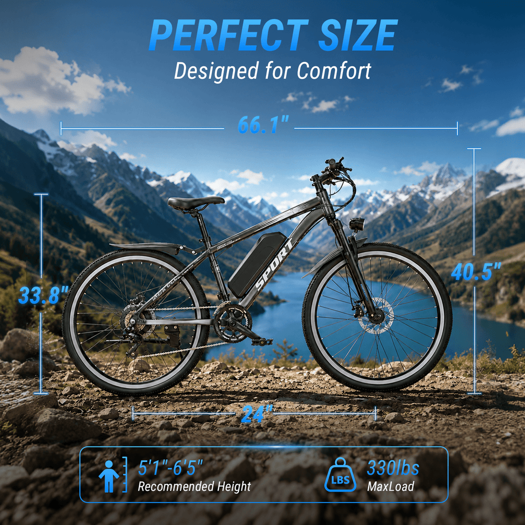 ASKGO Adult Electric Mountain Bike, 750W Peak Motor, 48V 10.4Ah Removable Battery, 26-Inch E-Bike, 20 MPH Max Speed, 45-Mile Range, Dual Disc Brakes & Full SuspensionTrail Riding,  Gray Electric Bikes