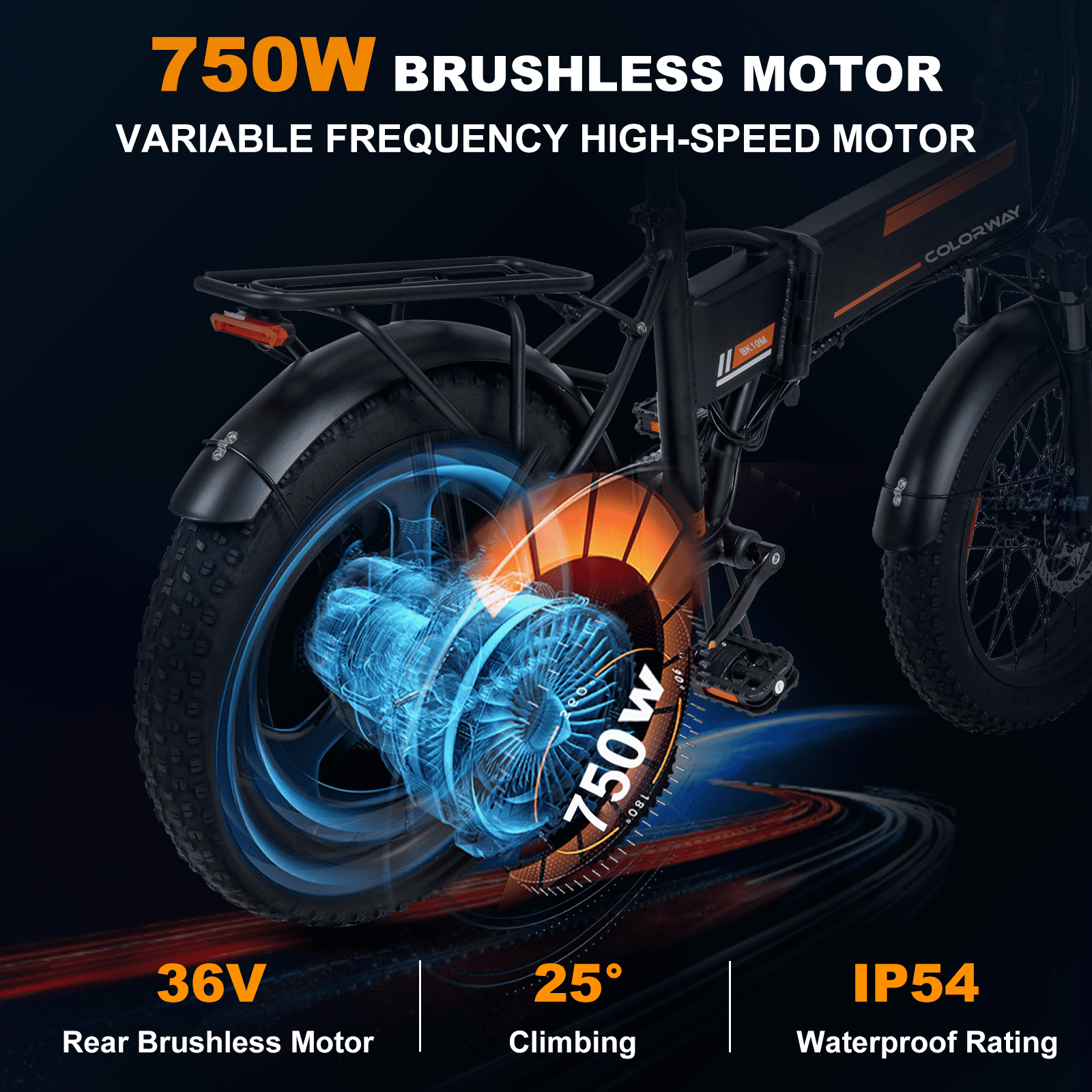 COLORWAY 750W Electric Bike for Adults , 20X4.0 Electric Bicycles with 36V/12AH Removable Battery E Bikes UL2849 Electric Bikes