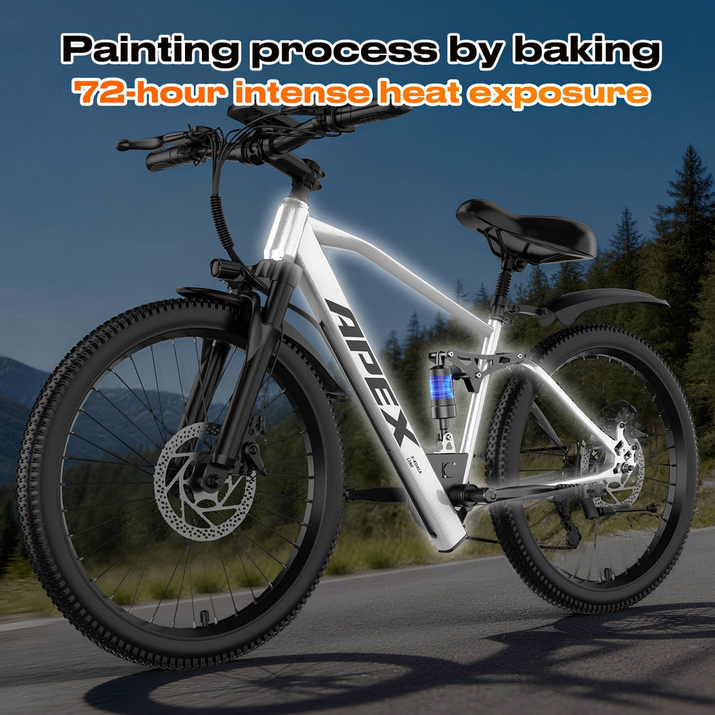 X-koala 26 Electric Bike for Adults & Teens, 1200W Peak Motor, 25 MPH, 48V Internal Battery, UL 2849 Certified IPX7 Waterproof Ebike, 7-Speed Electric Mountain Bike with Saddle Suspension Electric Bikes
