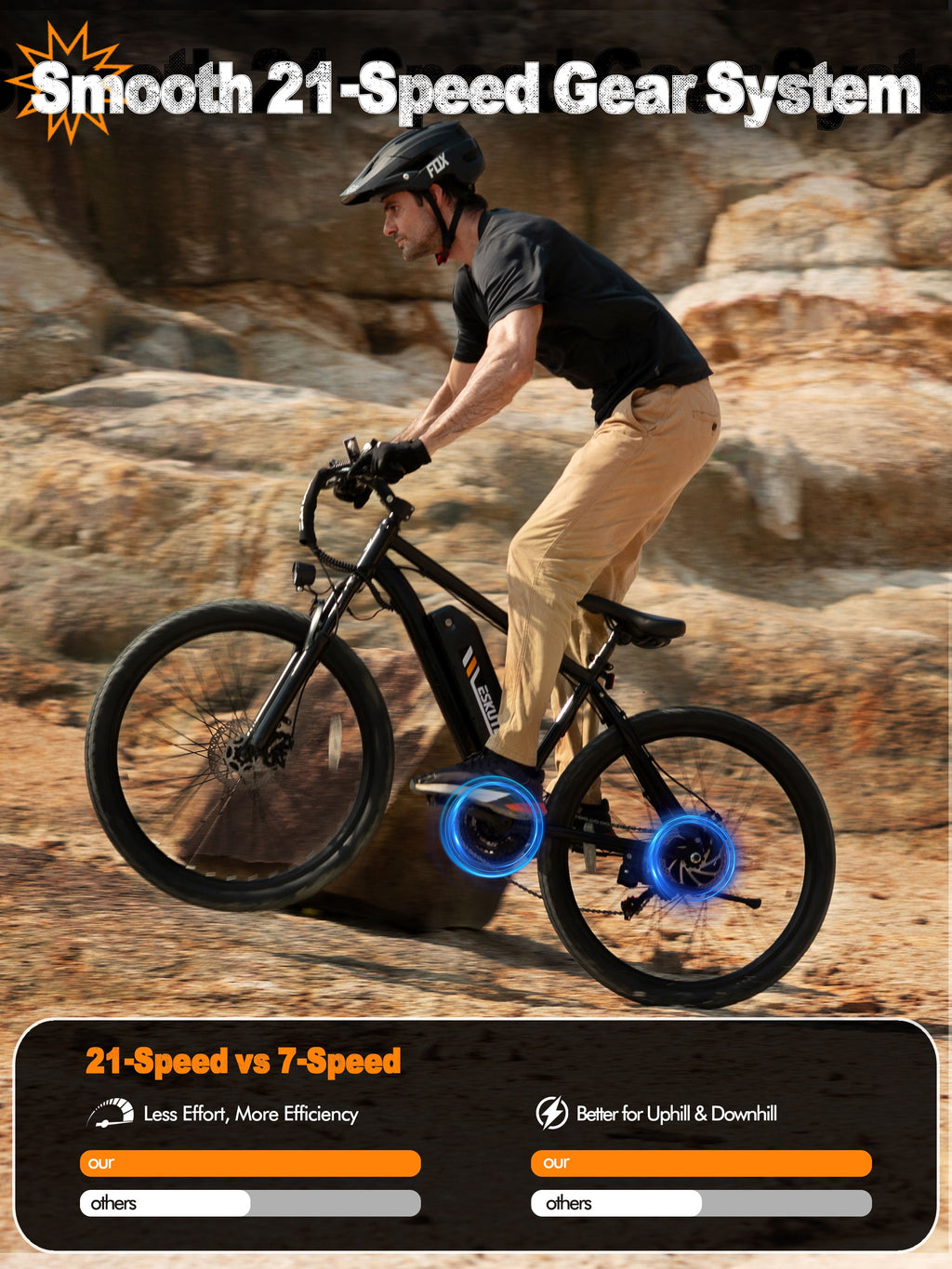 Adult Electric Mountain Bike – 27.5 21-Speed, 1200W Brushless Motor, 28 MPH, 48V 10.4Ah Removable Battery, Step-Over Frame, NFC Unlock, White Electric Bikes