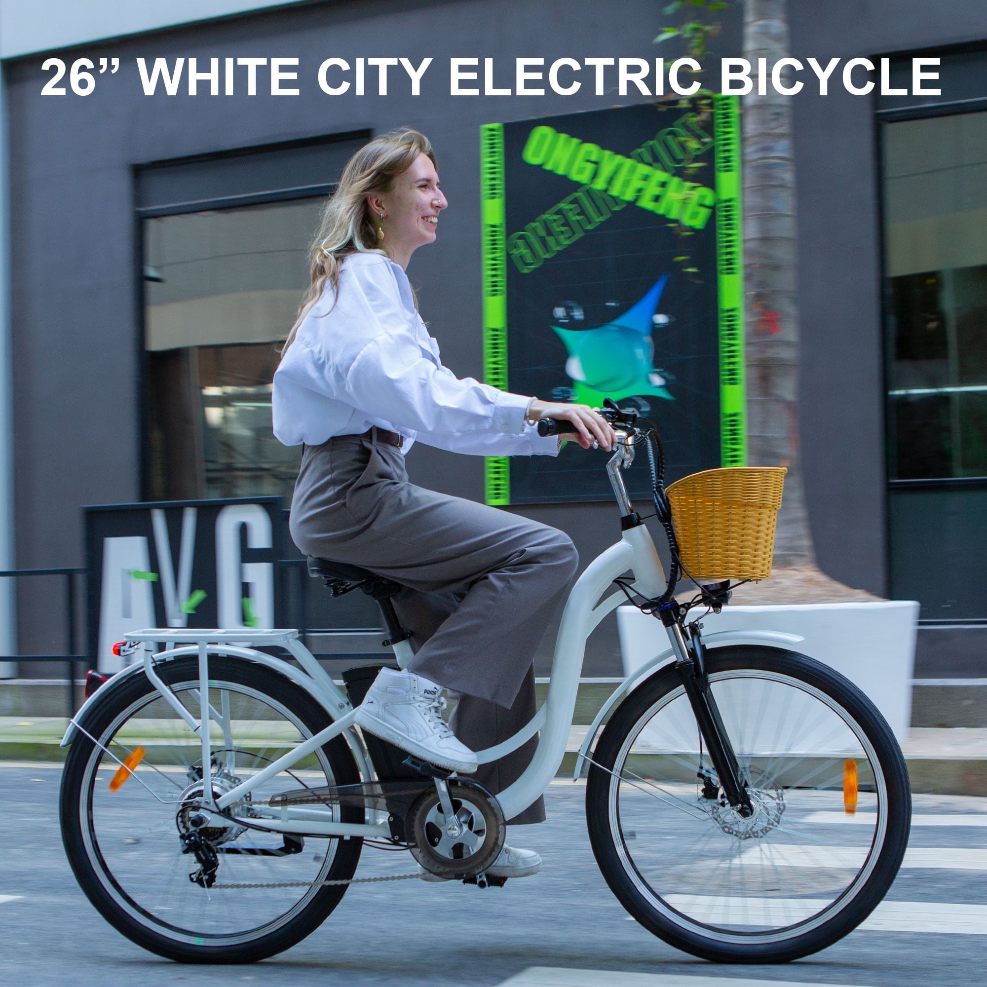 Trekpower Electric City Bike for Adults 26,500W E-Commuter Bikes 48V 10AH UL2849,Black Electric Bikes