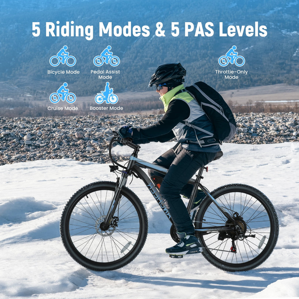 ANCHEER Electric Bike ,26 Electric Bike for Adults Electric Bicycles, 500W Electric Mountain Bike, 48V Commuter Ebike 48V Battery Ebike UL 2849, Lockable Suspension Fork, Shimano 21 Speed Electric Bikes