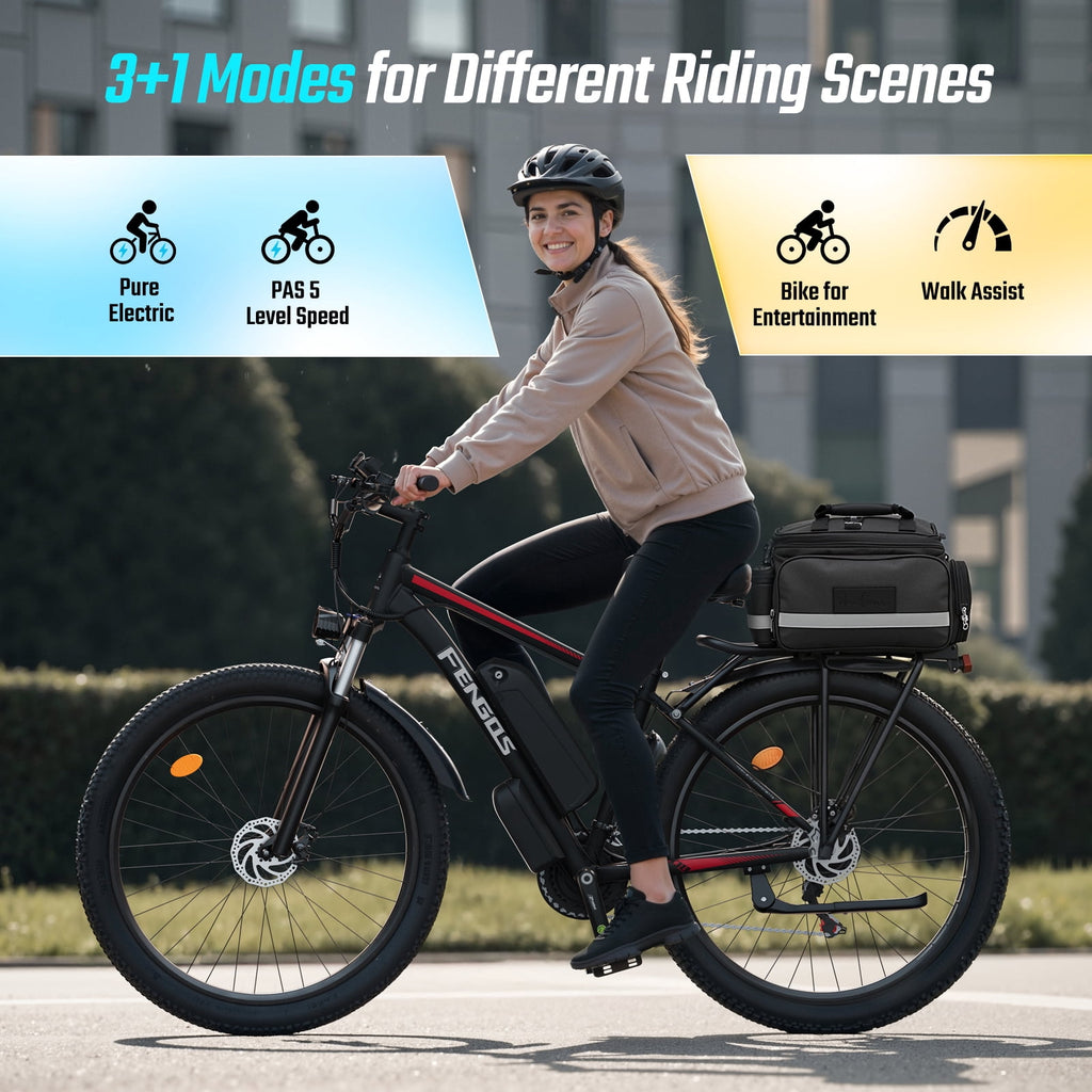 FENGQS Q8 Electric Bike for Adults, Peak 2000W Motor 48V 17.5Ah, 21-Speed Ebike, 80 Mile 35MPH Electric Mountain Bike, Front Suspension, (Red)UL 2849 Electric Bikes