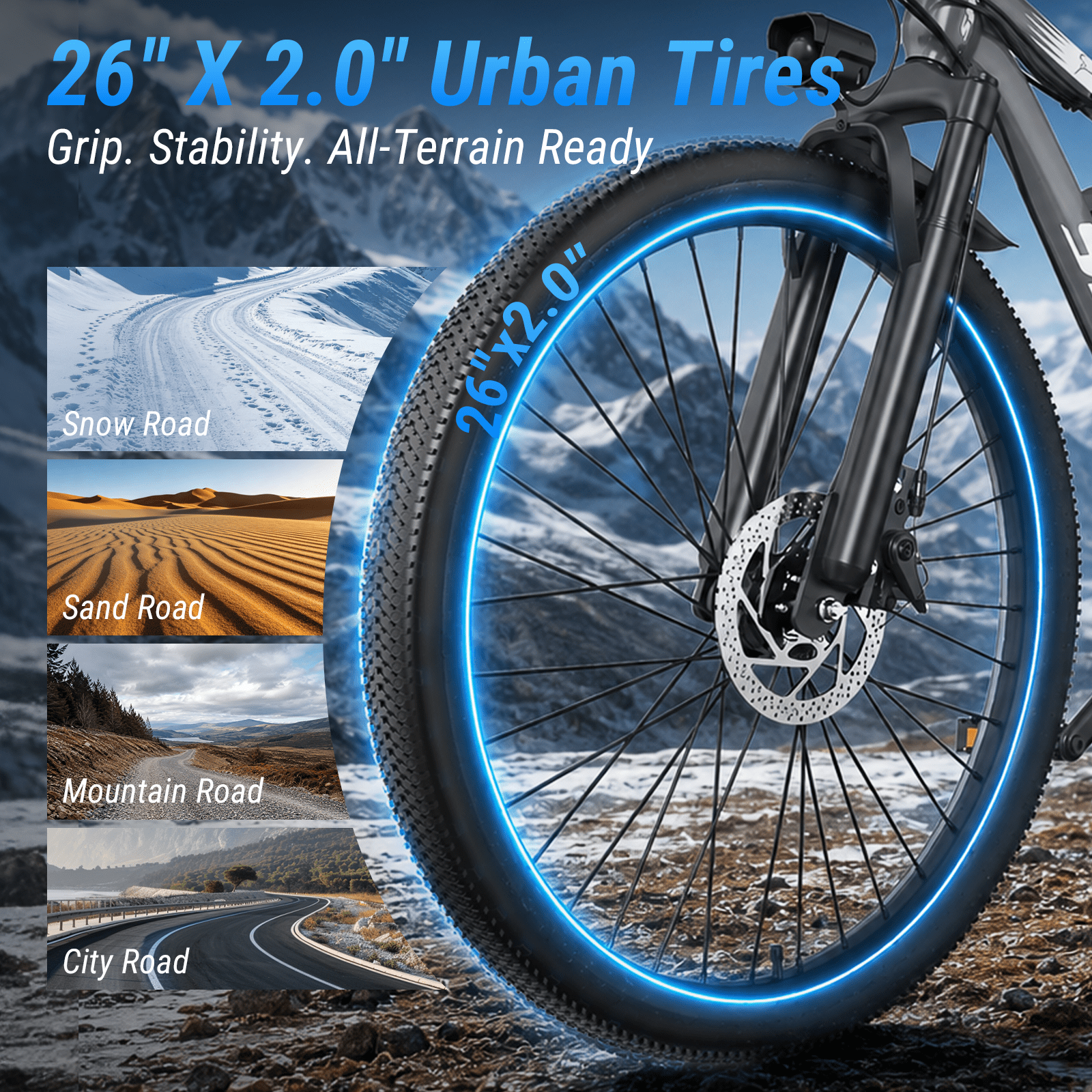 ASKGO Adult Electric Mountain Bike, 750W Peak Motor, 48V 10.4Ah Removable Battery, 26-Inch E-Bike, 20 MPH Max Speed, 45-Mile Range, Dual Disc Brakes & Full SuspensionTrail Riding,  Gray Electric Bikes