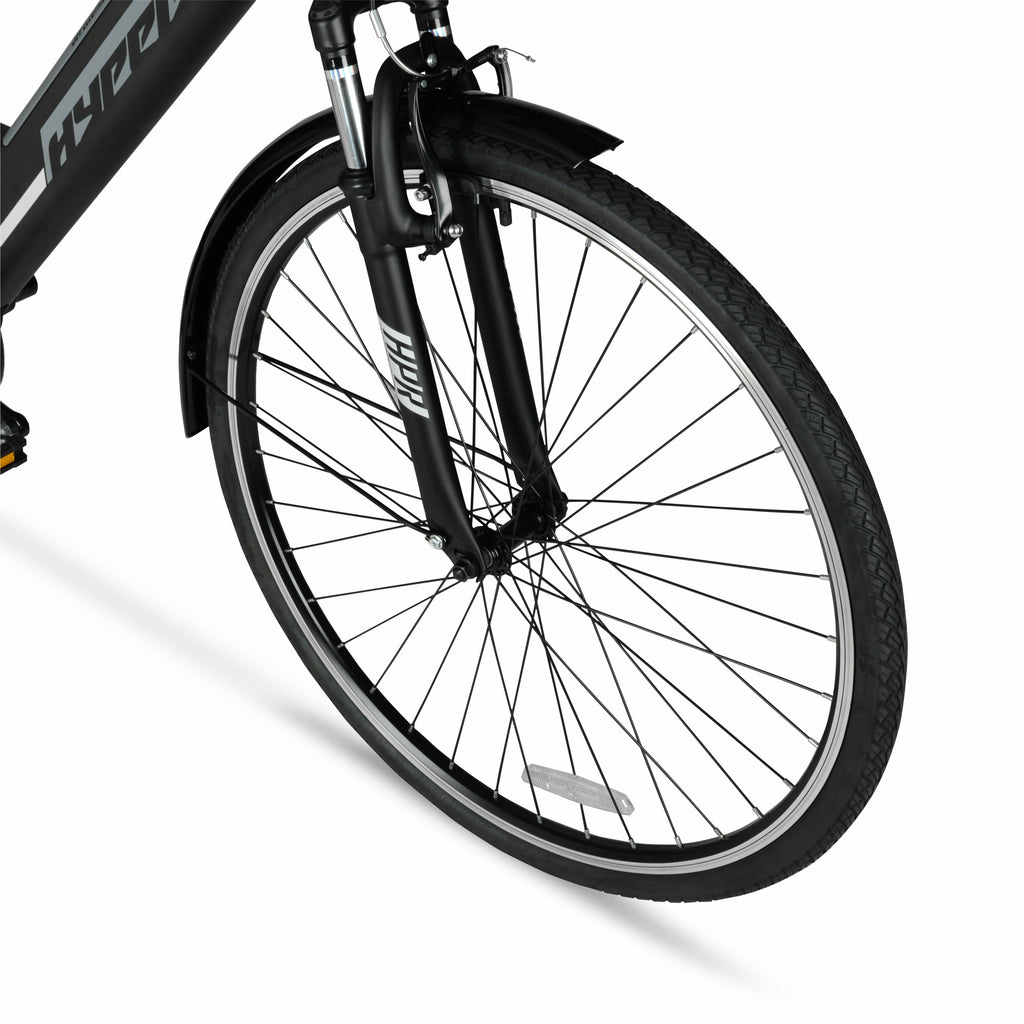 Hyper Bicycles 36V Class 2 700C Electric Commuter E-Bike, Adult Ages 13+, Pedal-Assist, 250W Motor, Black Electric Bikes