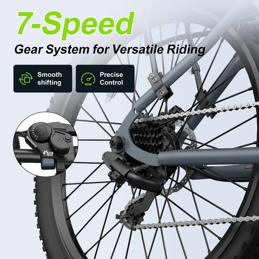 26 Electric Bike for Adults, 749W Motor, 22MPH, 40 Miles Range, 7-Speed Commuter City E-Bike Electric Bikes