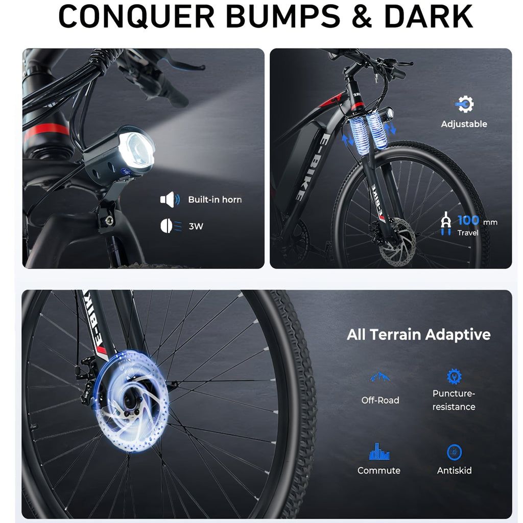 Bycyla Electric Bike for Adults,26 Electric Bike,40+ Miles,7-Speed,25Mph Power by 750W(Peak) Motor Mountain Ebike,Full Shock Absorber,Electric Bicycles for Commuting,E-Bike,UL 2849 Electric Bikes