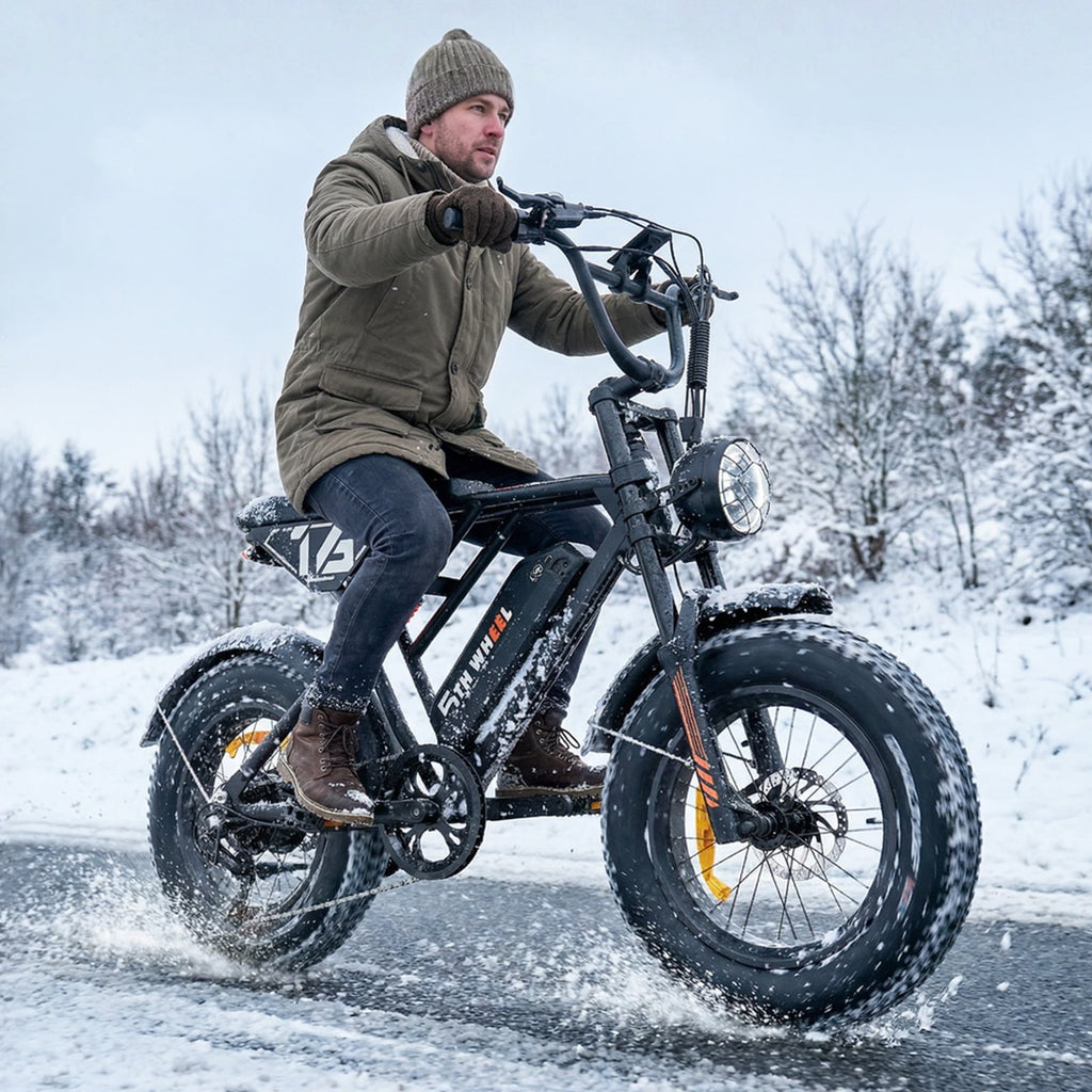 5TH WHEEL LB16 750W Electric Bike for Adults, 20 × 4 Fat Tire E Mountain Bikes, 48V 14.5Ah Removable Battery, Front Suspension, 7-Speed UL2849 Electric Bikes