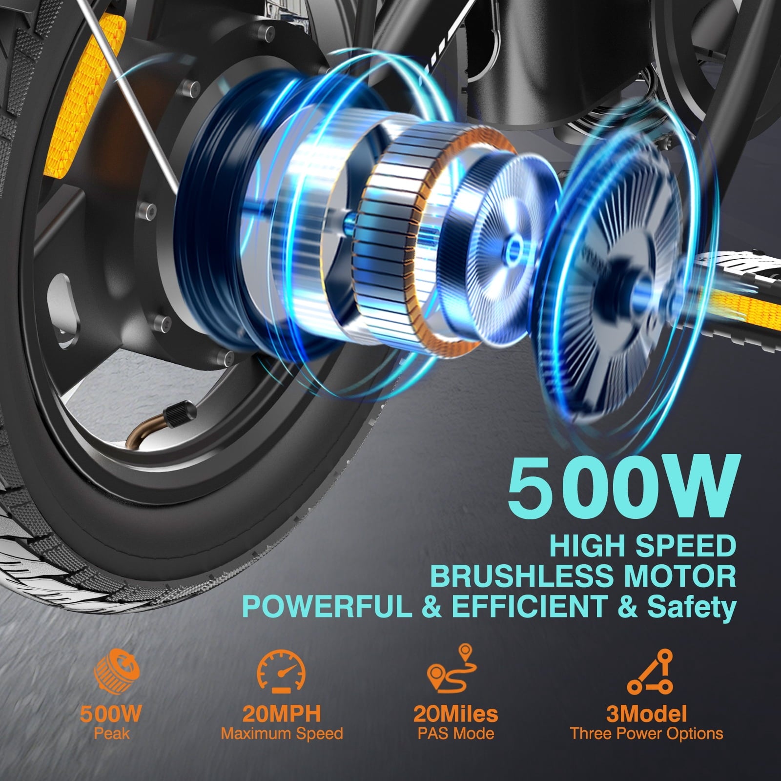 Bodywel Folding Electric Bicycle for Adults Teens, 14 Electric Bike with 500W Peak Motor, 360Wh Battery, Mini Ebike for City Commuter, E Bike, UL2849 Electric Bikes