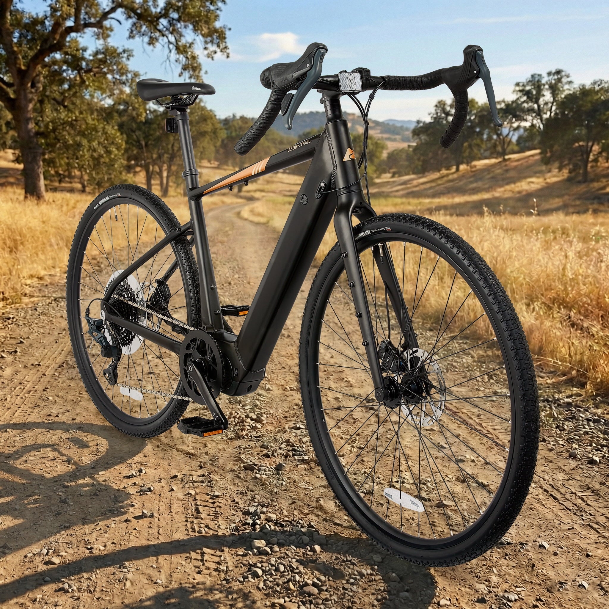 Ozark Trail 700C Rebel+ Drop Bar Electric Gravel Bike, Class 1 Mid-Drive, Medium Frame, Fits Riders 5'5-5'11, Black, Adult, Unisex, Online Only Electric Bikes
