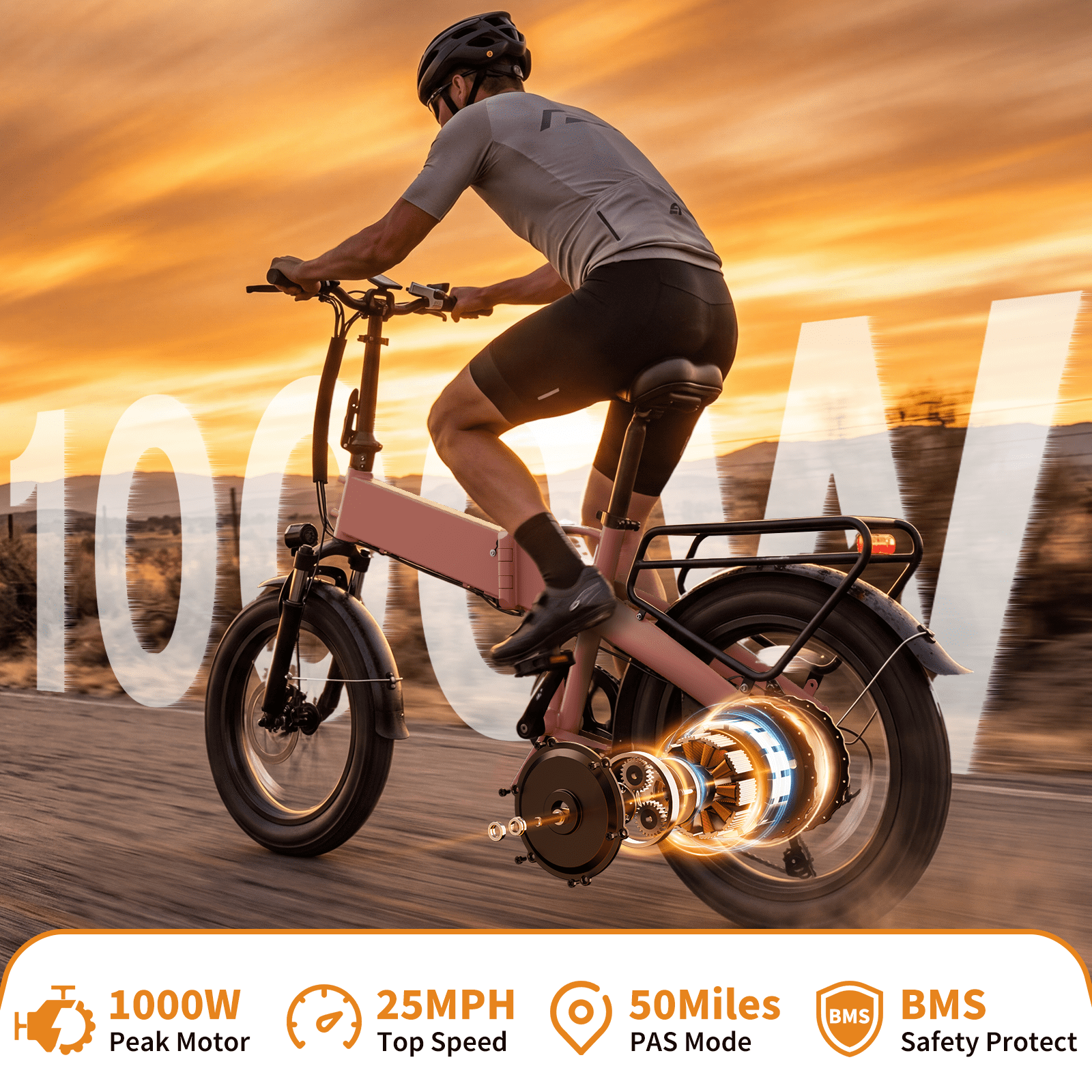 YareYi Electric Bicycle for Adults 20, 750 Peak Motor Folding E Bike with 48V Battery, 25 MPH E Mountain Bike, UL 2849 Electric Bikes