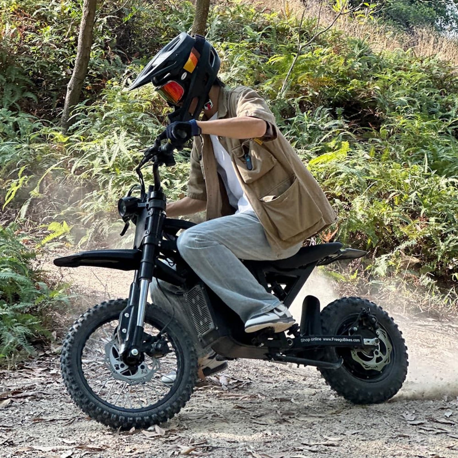 Freego X0 Electric Mountain Bike for Adults & Teens,3600W(Peak),60V 23AH Battery,40 MPH Top Speed,50 Miles Range,14/10 Tires,UL2849 Electric Bikes