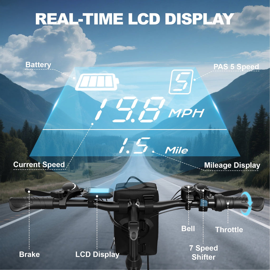 AIRWEST E-bicycle for Adults, Peak 750W Motor Electric Bicycle, 48V 7.8Ah Lithium Battery, 26'' Commuter Women E bike, 7-Speed City Cruiser Bicycle, 40 Miles Range (UL2849) Electric Bikes