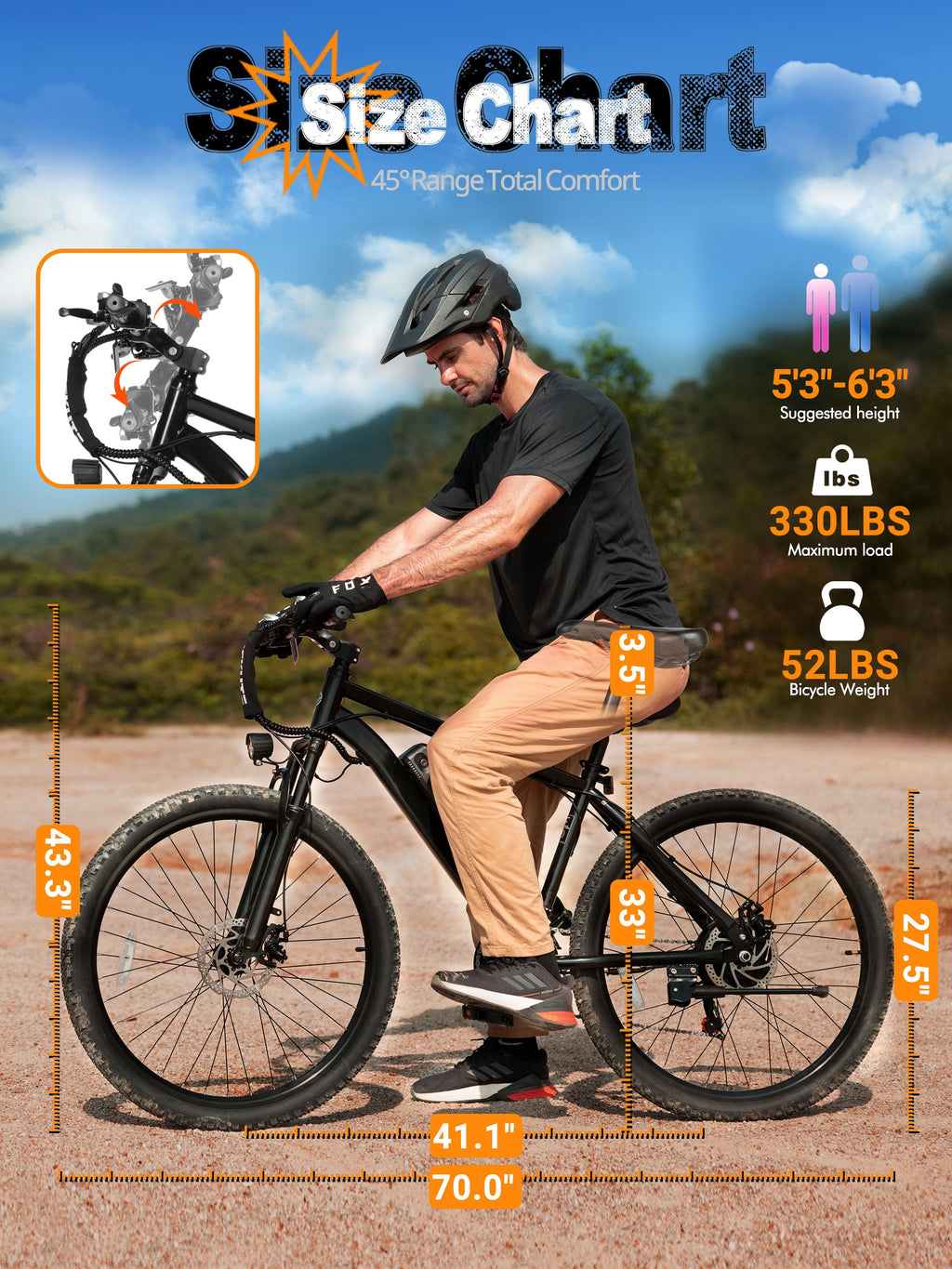 Adult Electric Mountain Bike – 27.5 21-Speed, 1200W Brushless Motor, 28 MPH, 48V 10.4Ah Removable Battery, Step-Over Frame, NFC Unlock, White Electric Bikes