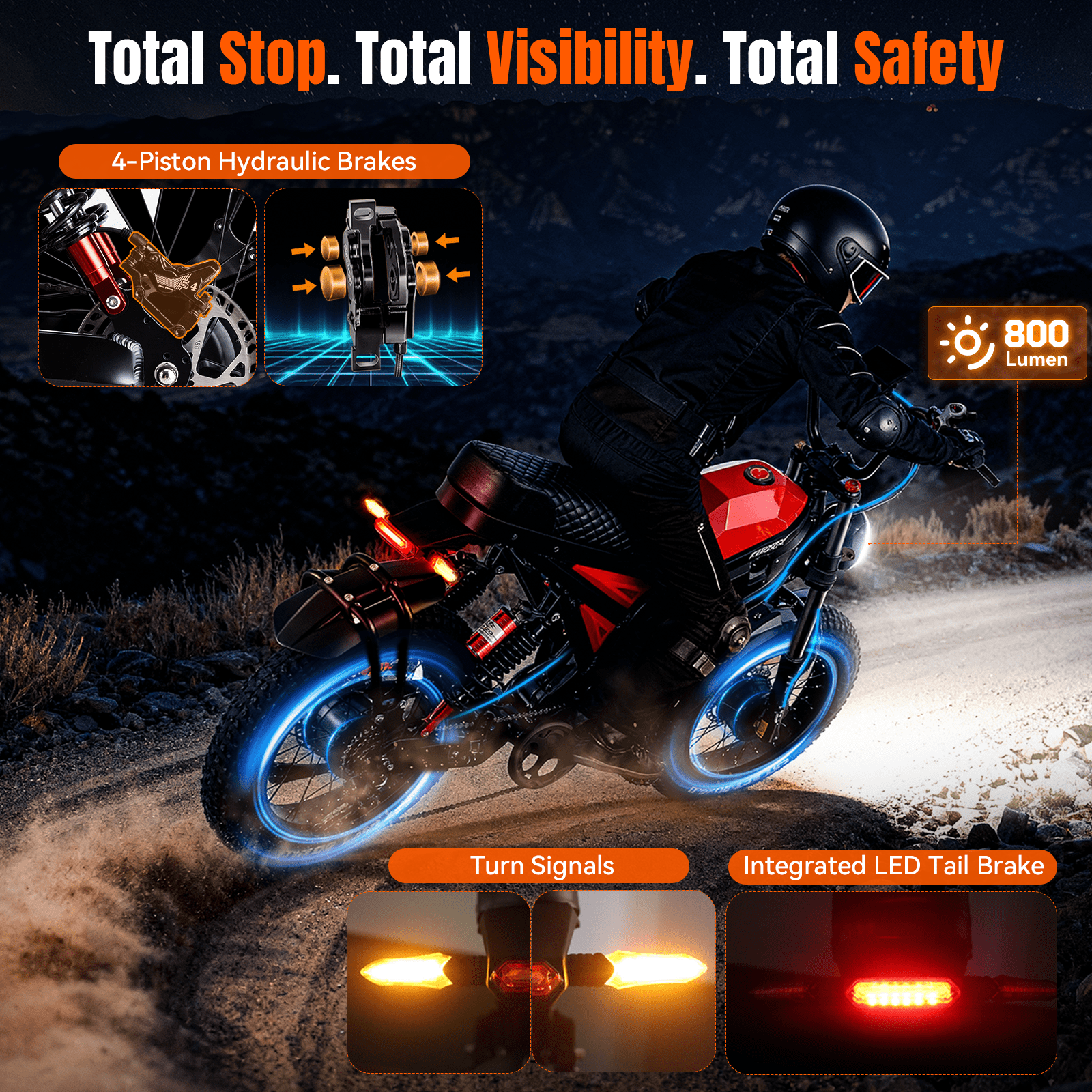 FREESKY 4000W Dual Motor Electric Bike for Adult, 2880WH 60AH Battery 38MPH 200 Miles, 20 Fat Tires Full Suspension AWD All Terrain Moped Electric Bikes