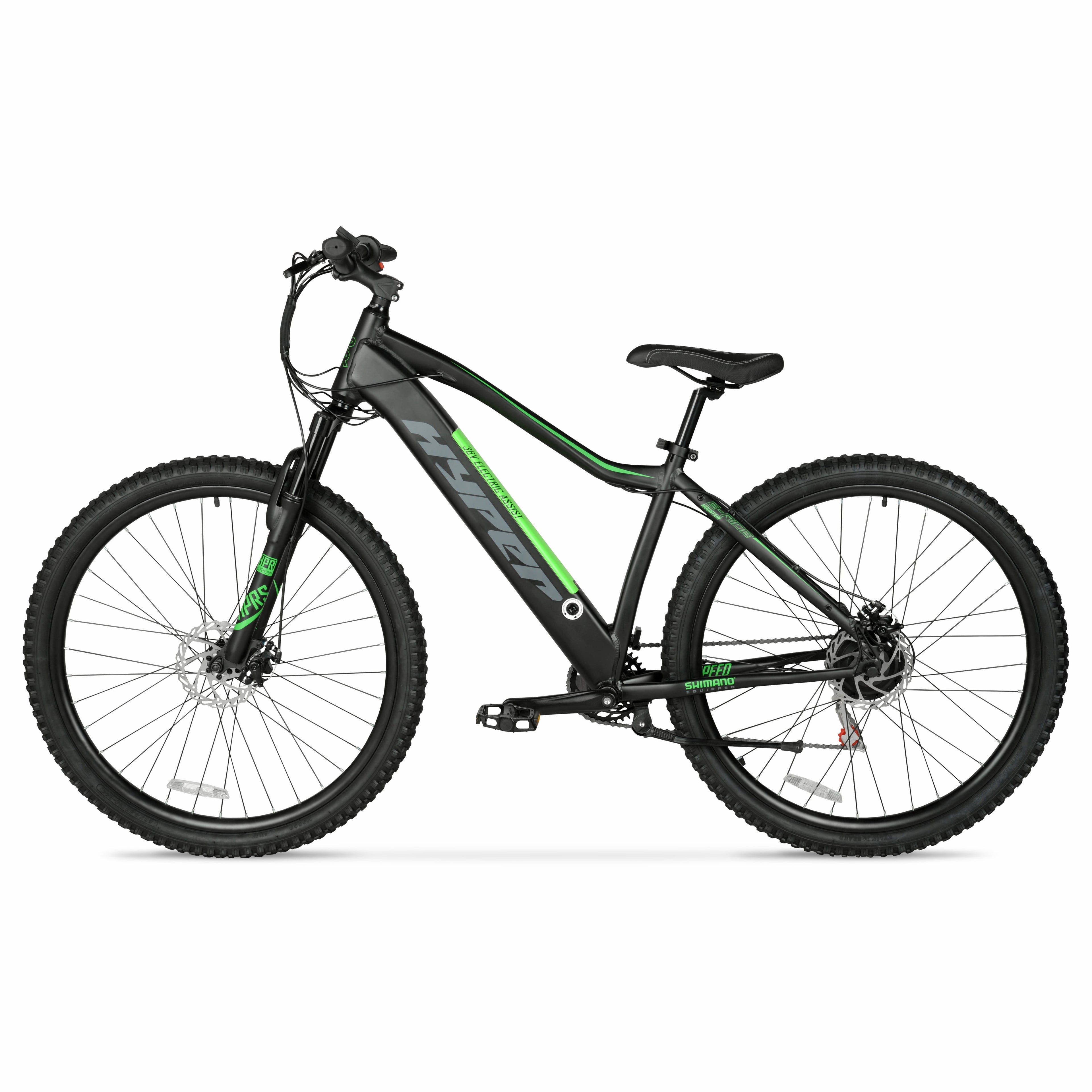 Hyper Bicycles 29 36V Class 2 Electric Mountain Bike, 350W Motor, Adult Ages 14+, Black Electric Bikes