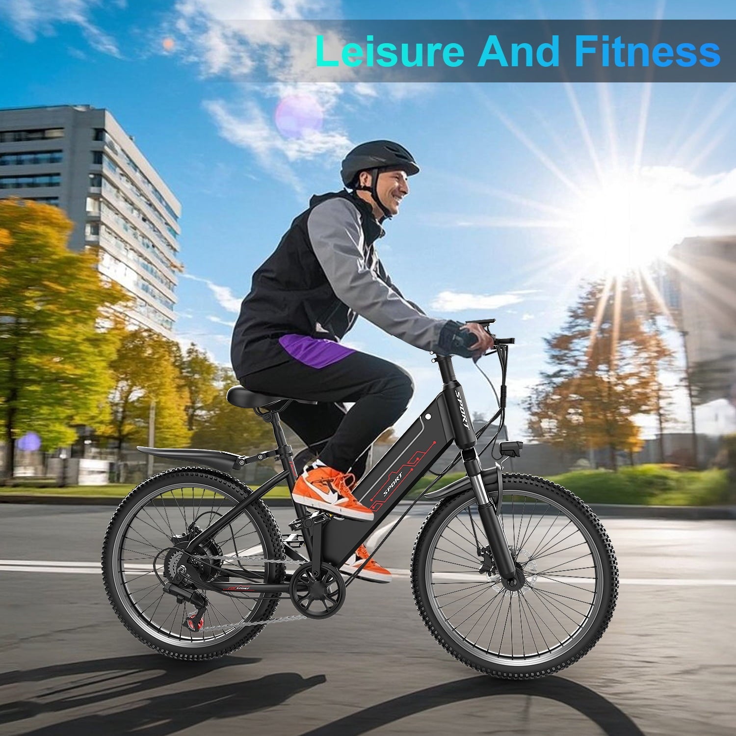 Electric Bike for Adults, 1500W Peak E bike with 48V 12Ah Internal Removable Battery, 26 Electric Bicycle Up to 25MPH, 65 Miles Long Range, 5 Modes & 7 Speeds, Lightweight Cruiser E-bike for Commute Electric Bikes