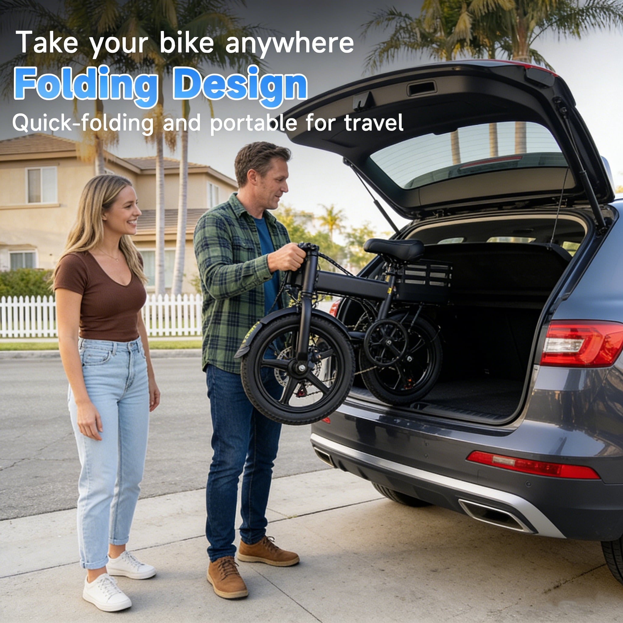14 Folding Electric Bicycles with 500W Peak Motor,35 Miles 20MPH 432WH Integrated Battery ,Ebike for Adults with Basket,UL2849 Electric Bikes