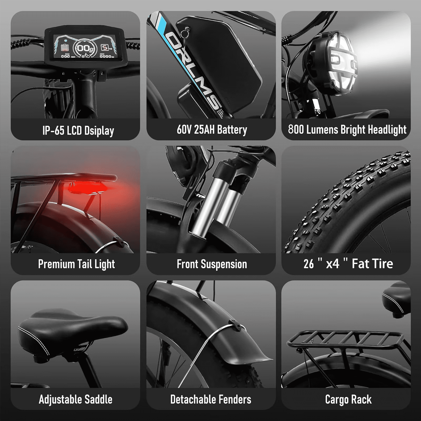 6000W Peak Dual Motor Ebike, 60V 25AH Battery Electric Bike for Adults,AWD 21-Speed 50MPH Mountain Snow E-Bike with 26 x 4.0 Fat Tire, Long Range Mountain Dirt Bike for Off-Road Snow Sand Electric Bikes