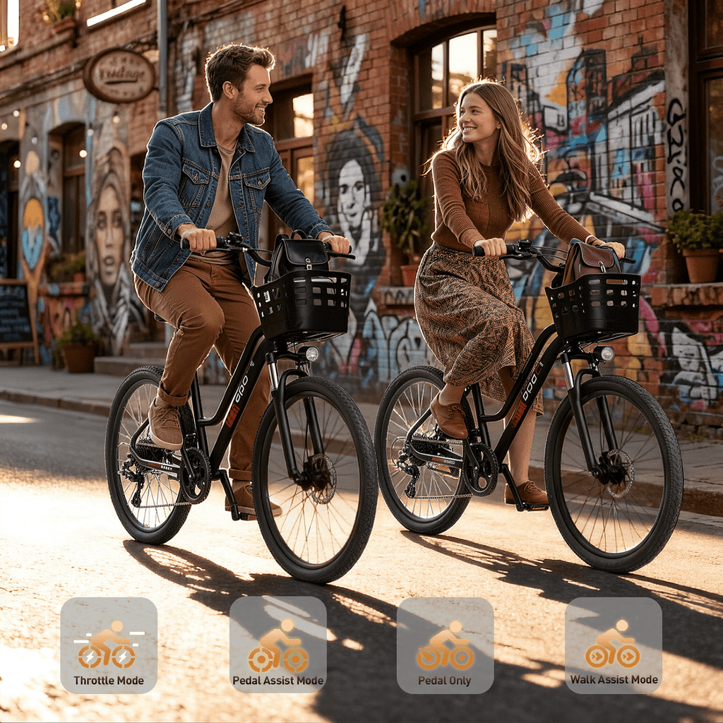 BroPath Electric Bike for Adults,26Electric Bike,40+ Miles,7-Speed,25MPH by 800W(Peak) Motor Mountain Ebike,576Wh Internal Battery,Electric Bicycles for Commuting,Lightweight Ebike,UL2849 Electric Bikes