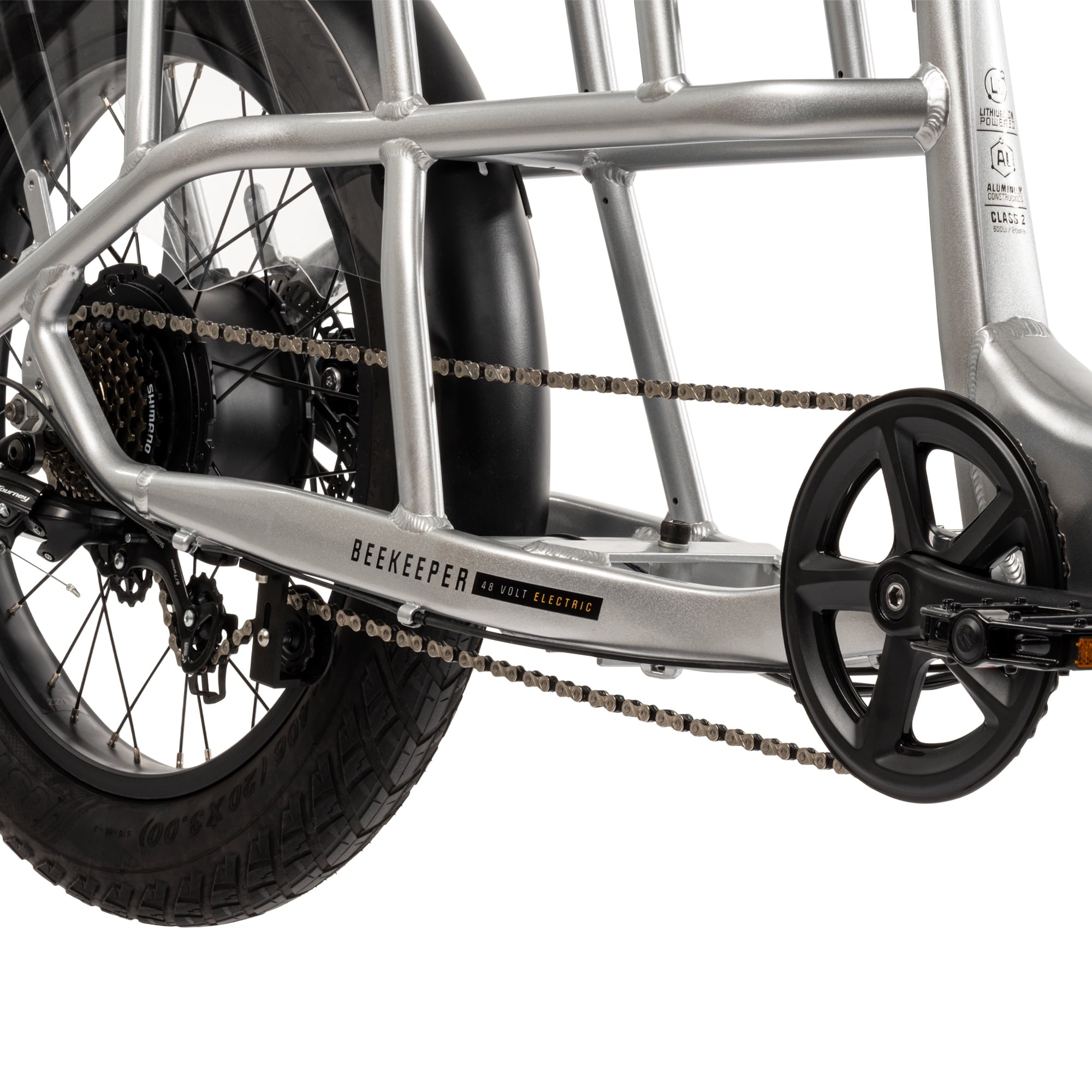 Buzz 24 Beekeeper 48V Electric Cargo Bike, Fits Riders 60+, Silver, Adult, Unisex Electric Bikes