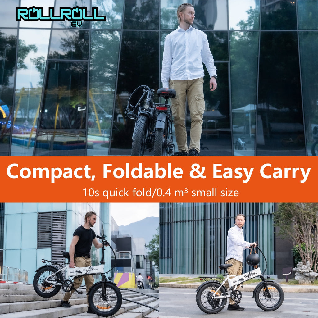 SYX MOTO 20 Fat Tire Electric Bike for Adults, 48V 350W Foldable Ebike with LCD, Max Speed 20MPH, 7 Speed 5 Riding Models, UL2849, Black Electric Bikes