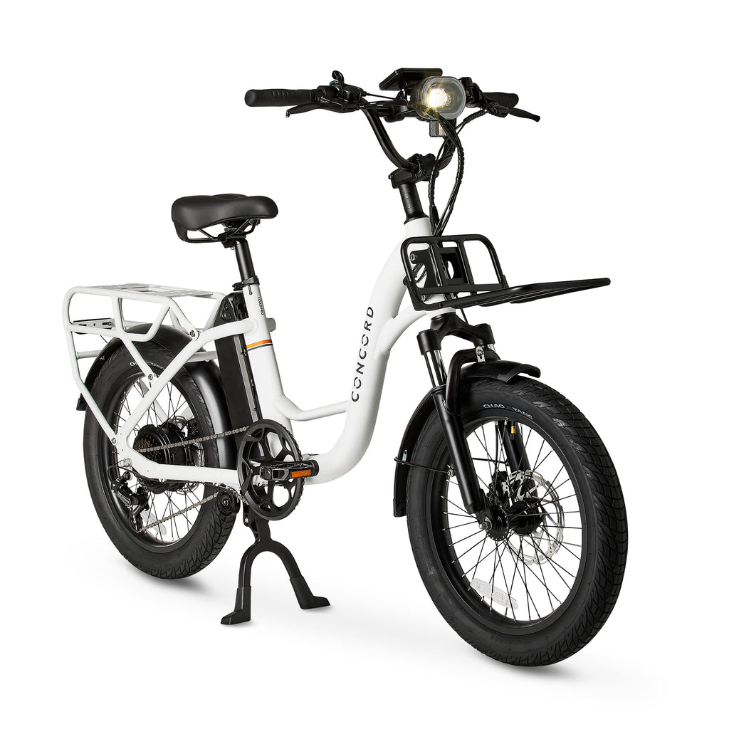 Concord 20 LoadPro Electric Cargo Bike 20 Wheels, 48V Class 2, Off-White, Fits Riders 4'11 - 6'3, Adult, Unisex, Online Only Electric Bikes