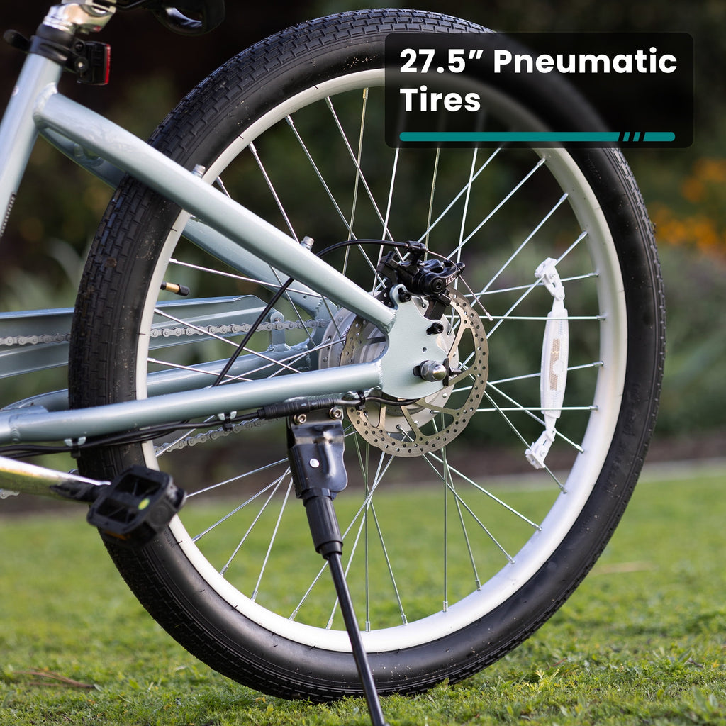 GOTRAX Shoreline 27.5 Women's Electric Beach Cruiser bikes , 350W Motor, 36V, Class 2, Up to 40 Miles, Adult, Blue Electric Bikes