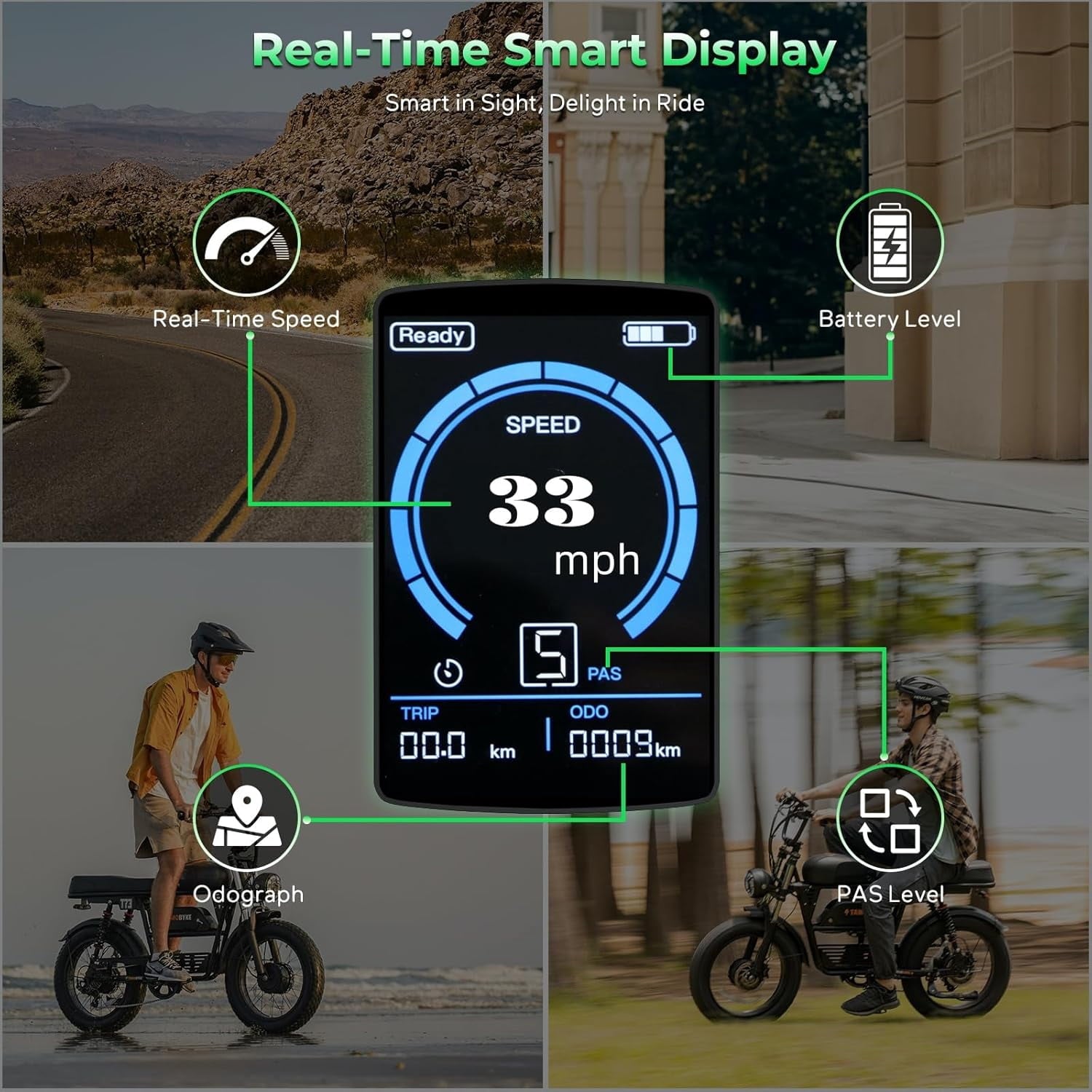T73 Max Electric Bike for Adults, 48V 36Ah Large Battery, 1500W Powerful Motor 33MPH, 20×4 Fat Tire E-Mountain Bike Off-Road, UL2849 Electric Bicycle Electric Bikes