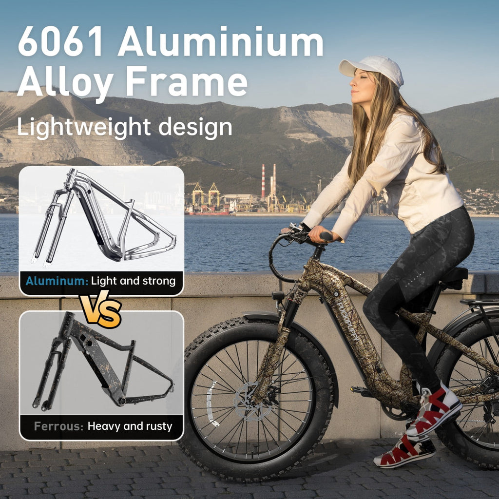 PUCKIPUPPY Electric Bike for Adults 28mph Top Speed 60Miles Max Range 960W Peak 26 Fat Tire Electric Mountain Bike 48V 15AH Removable Battery Ebike 7 Speed off Road E Bike, Comply with UL2849 By SGS Electric Bikes