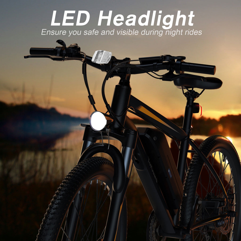 TotGuard Electric Bike for Adults, 26 Ebike 350W Adult Electric Bicycles, Electric Mountain Bike with 36V 10.4Ah Battery, Suspension Fork, Shimano 21 Speed Gears Electric Bikes