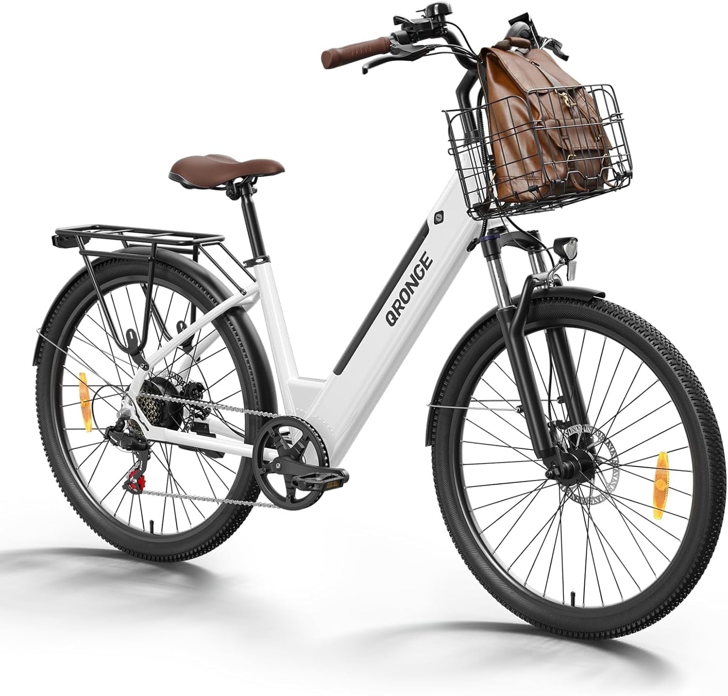 26 inch Electric Bike for Adults 1200W Peak Step Through E-Bike 70Miles Range 25 mph Max Speed Electric Bicycles 7-Speed Front Fork Suspension E-Mountain Bikes 36V 12.8AH Battery, UL2849 by SGS Electric Bikes