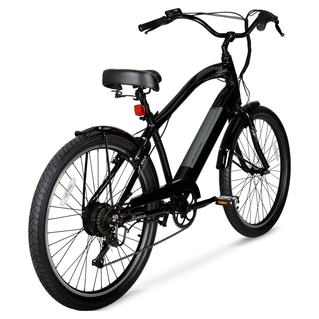 Hyper Bicycles 26 36V Men's Electric Cruiser E-Bike with Pedal-Assist, 250W Motor, Black Electric Bikes